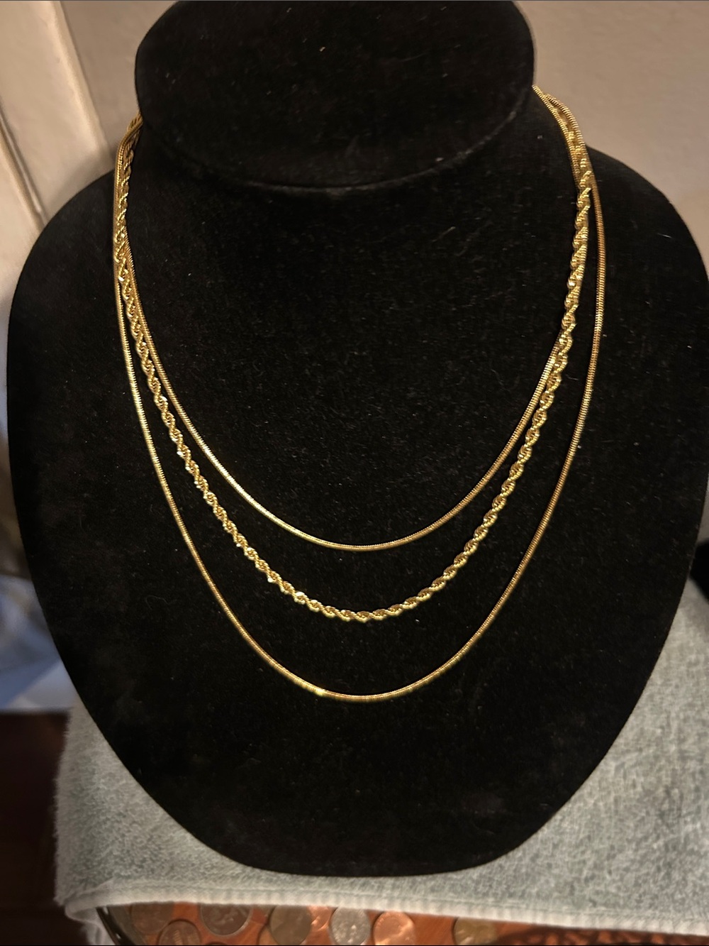 Plunder Gold-Tone Three-Layer Necklace Set
